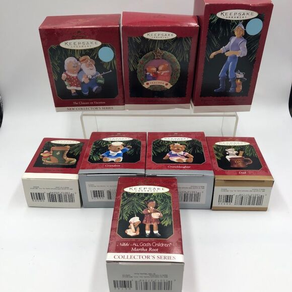 Vintage Lot of 8 Hallmark Keepsake Ornaments 1990s Christmas Tree Decorations - Picture 3 of 7